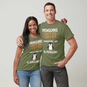 Camiseta Penguins Can't Fly - Presente para Amante