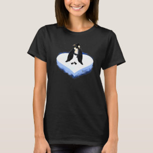 Camiseta Penguins Outfit ama coração Pinguins roupas de par