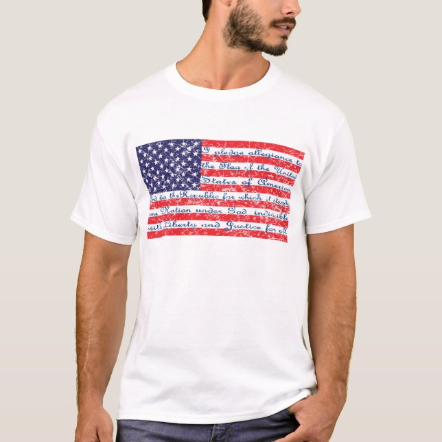 Camiseta Penhor de Alegação na Bandeira dos EUA (Frente)