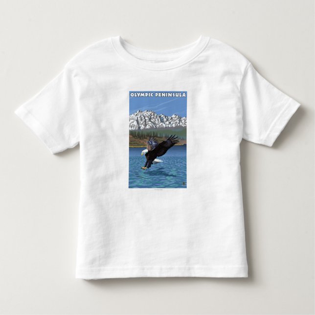 Camiseta Península olímpica, WashingtonFishing Eagle (Frente)