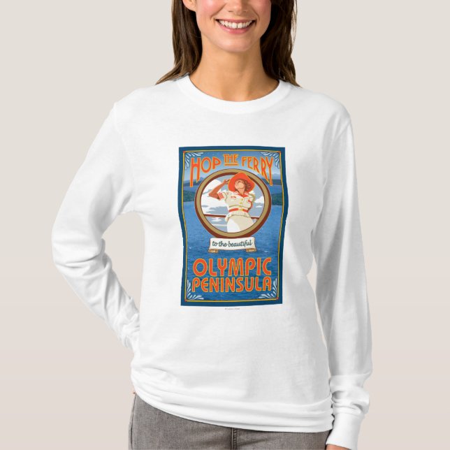 Camiseta Península olímpica, WashingtonHop a balsa (Frente)