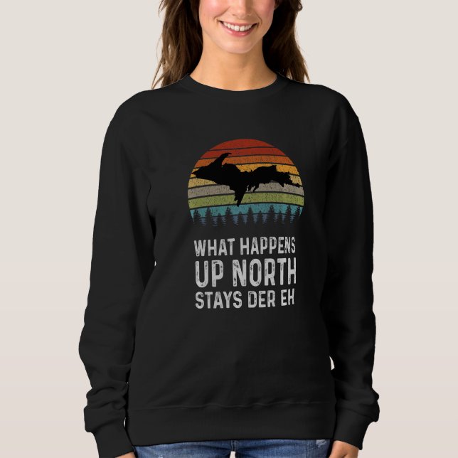 Camiseta Península Superior de Michigan Retro O Que Acontec (Frente)