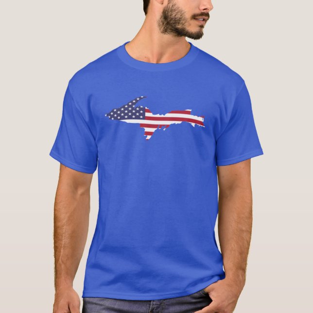 Camiseta Península Superior UP American Flag Yooper EUA (Frente)