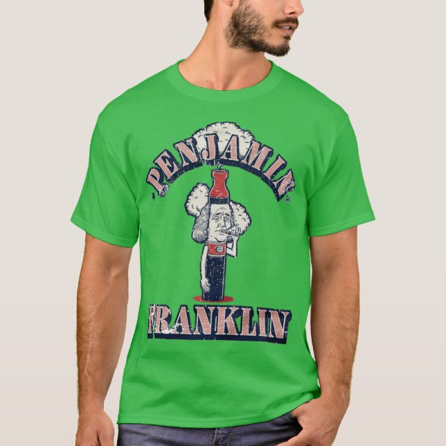 Camiseta Penjamin Franklin - Equipe de Bebidas EUA (Frente)