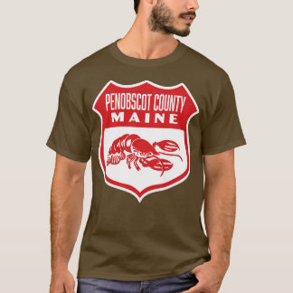 Camiseta Penobscot County Maine Retro Shield Red