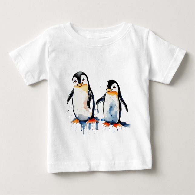 Camiseta Penquins de cor (Frente)