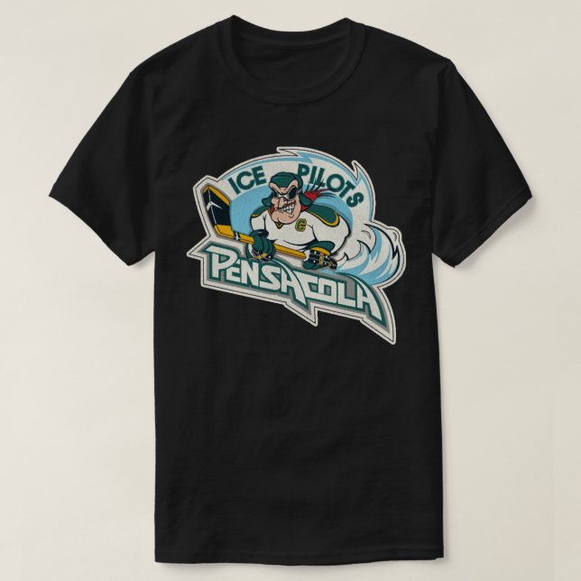 Camiseta Pensacola Ice Pilots Retro Defunct Ice Hockey Esse (Frente do Design)
