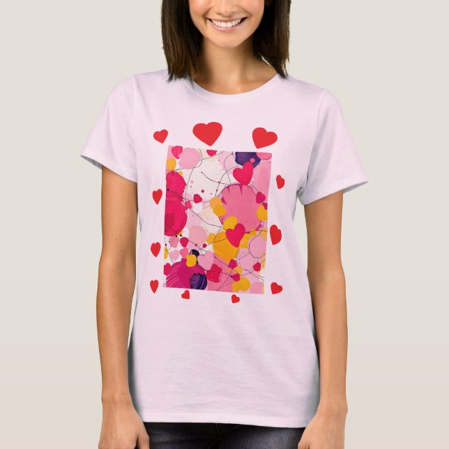Camiseta "Pensamentos Aleatórios de Amor" - Abstrato Colori (Frente)