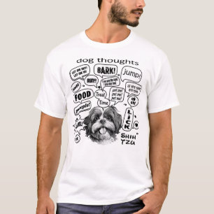 Camiseta Pensamentos Cachorros - Shih Tzu