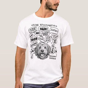 Camiseta Pensamentos dos Cachorros - Goldendoodle