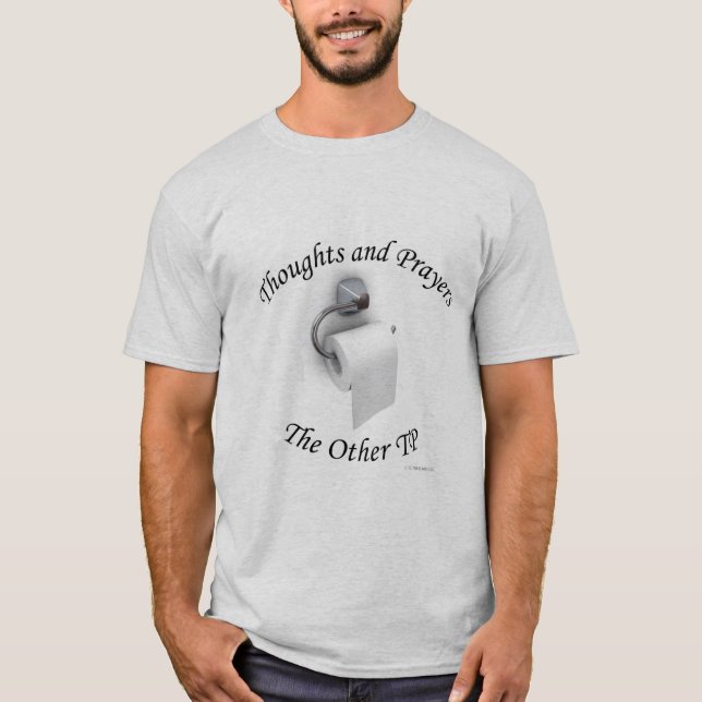 Camiseta Pensamentos e Orações na Outra Camisa-T TP (Frente)