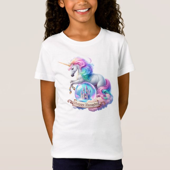Camiseta Pensamentos felizes do Castelo de Magia Rainbow (Frente)