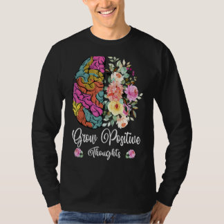 Camiseta Pensamentos Positivos Crescem Flo de Sensibilizaçã
