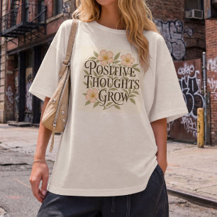Camiseta Pensamentos Positivos Crescem Flor Vintage William
