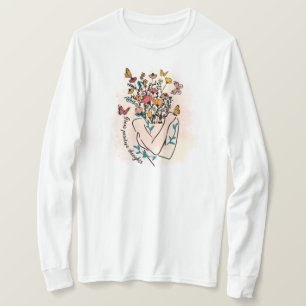 Camiseta Pensamentos positivos crescem. Personalizável