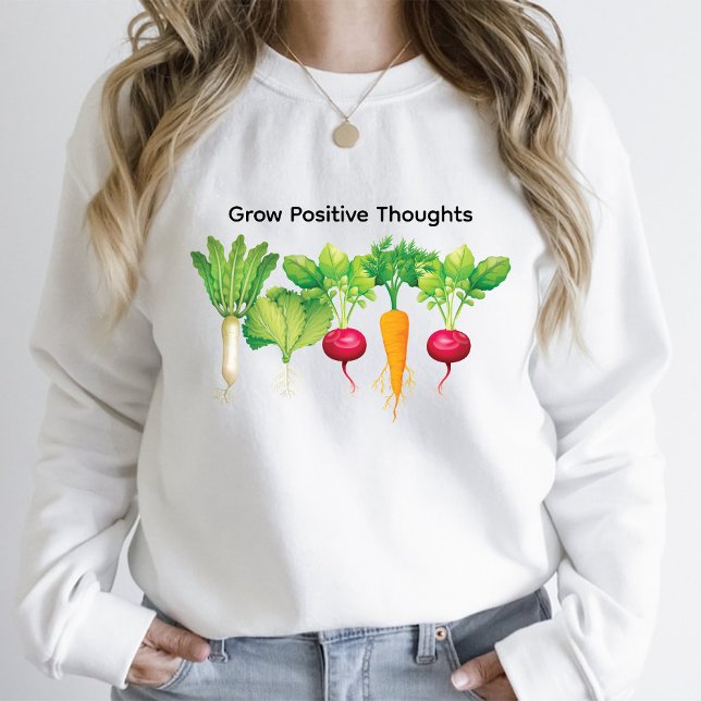 Camiseta Pensamentos Positivos Crescentes / Branco De Jardi (Grow Positive Thoughts / Organic Gardener White T-Shirt)