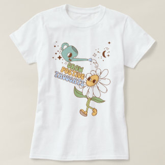 Camiseta Pensamentos Positivos Crescentes Retro Cottagecore