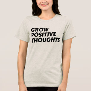 Camiseta pensamentos positivos inspiradores tipografia