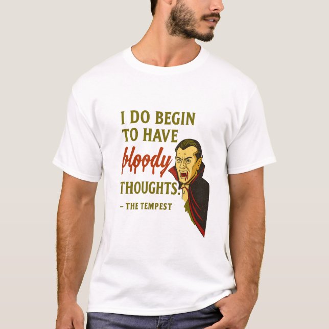 Camiseta Pensamentos Sangrentos de Vampiro (Frente)