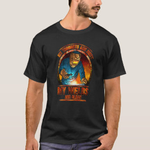 Camiseta Pensamentos sujos Soldaduras de soldadura limpa