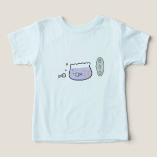 Camiseta Pensando em Arte Desenho de Peixe Fofo da Liberdad