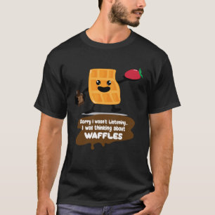 Camiseta Pensando em Comer Waffles Xarope Cute Waffle