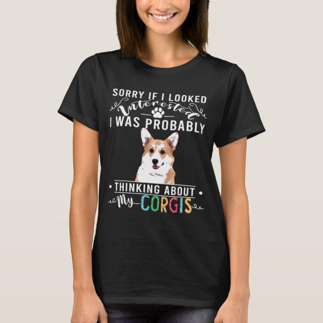 Camiseta Pensando Em Corgis Cute Corgi (Frente)