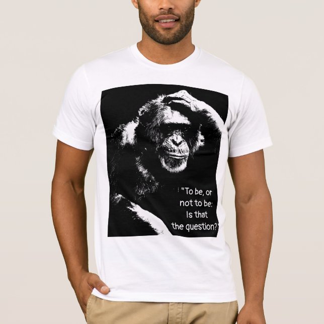 Camiseta Pensando em macaco Shakespeare Citação Pop (Frente)