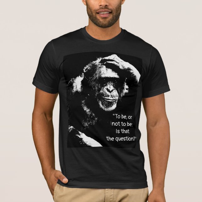 Camiseta Pensando em macaco Shakespeare Citação Pop (Frente)