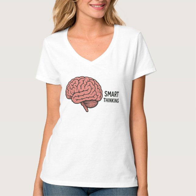 Camiseta Pensando inteligente no poder do cérebro (Frente)