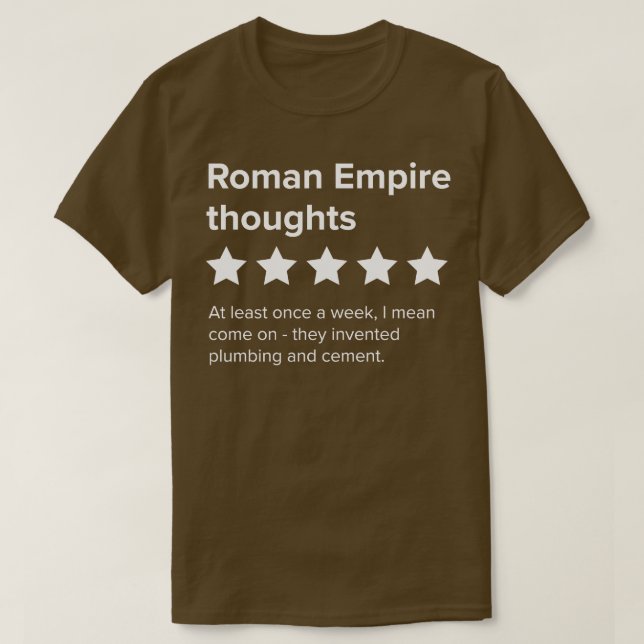 Camiseta Pensando no Império Romano Cinco Estrelas Romanas  (Frente do Design)