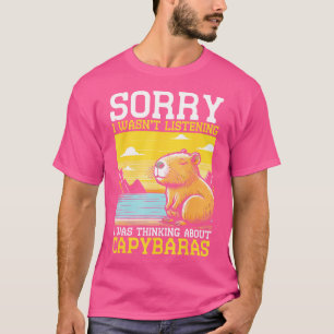 Camiseta Pensando Sobre Capybara South America Rodent Capyb