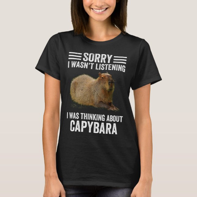 Camiseta Pensando Sobre Capybaras Capybara Rodent Animal H (Frente)