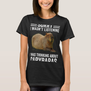 Camiseta Pensando Sobre Capybaras Rodent Animal Humor