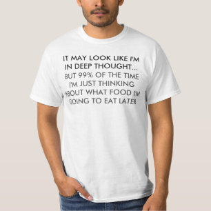 Camiseta Pensando sobre o humor Comida