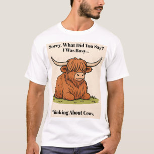 Camiseta Pensativo com Vacas – Vaca das Terras Altas 1