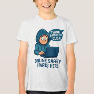Camiseta Pense Antes de Clicar - Conscientização sobre Segu