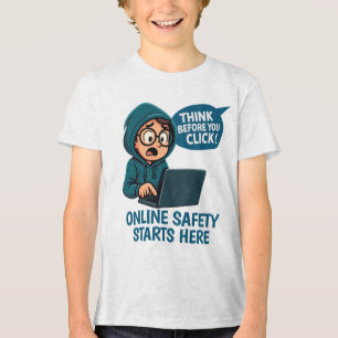 Camiseta Pense Antes de Clicar - Conscientização sobre Segu