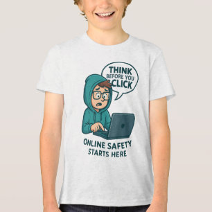 Camiseta Pense Antes de Clicar - Conscientização sobre Segu