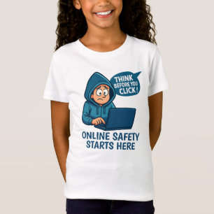 Camiseta Pense Antes de Clicar - Conscientização sobre Segu