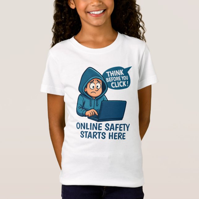 Camiseta Pense Antes de Clicar - Conscientização sobre Segu (Frente)