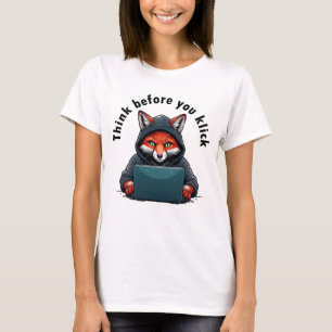 Camiseta Pense antes de clicar - Segurança Cibernética