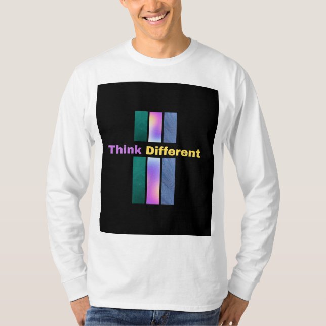 Camiseta "Pense diferente "mangas compridas T-shirt" (Frente)