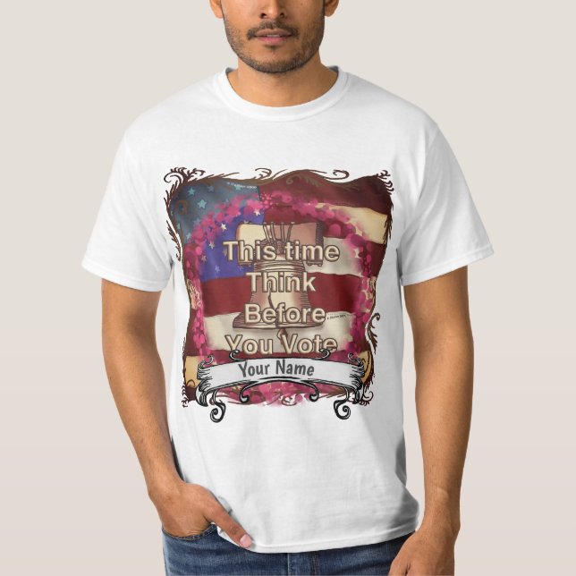 Camiseta Pense e Vote  (Frente)