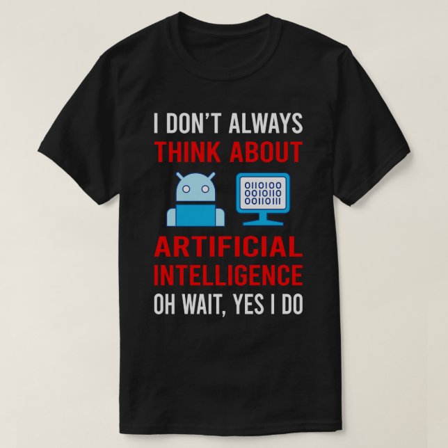 Camiseta Pense em Inteligência Artificial AI (Frente do Design)