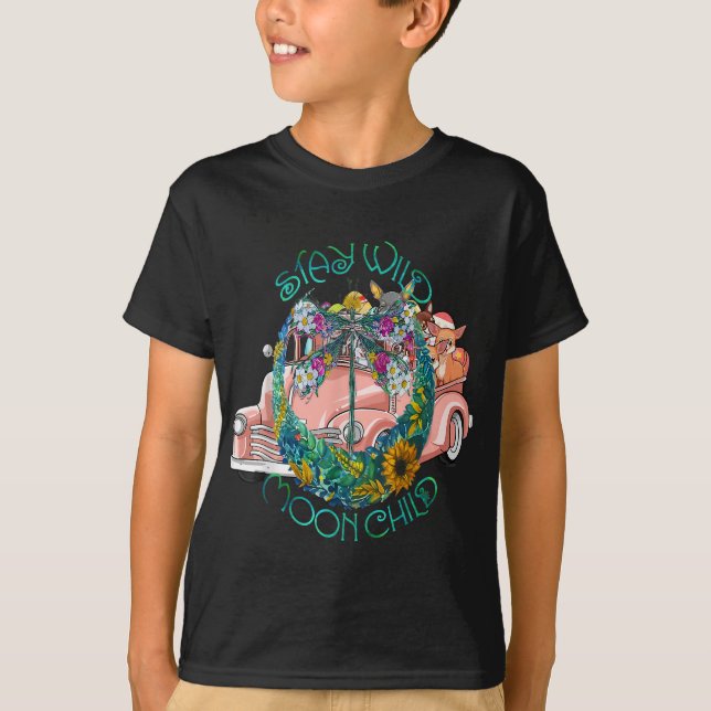 Camiseta Pense em lua selvagem, criança libélula presente p (Frente)