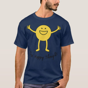 Camiseta Pense em pensamentos felizes Sorria Amarelo bonito