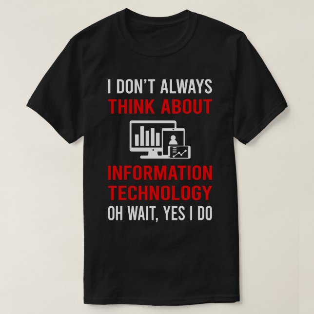 Camiseta Pense em Tecnologia da Informação (Frente do Design)