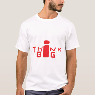 Camiseta Pense em tipografia criativa de grande porte, Art