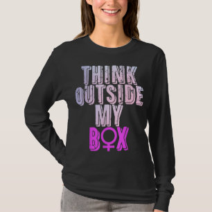 Camiseta Pense fora da minha caixa Mulheres Direitos reprod
